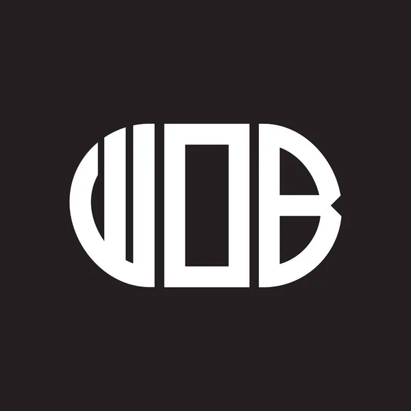 Návrh Loga Wob Wob Monogram Iniciály Písmeno Logo Koncept Design — Stockový vektor