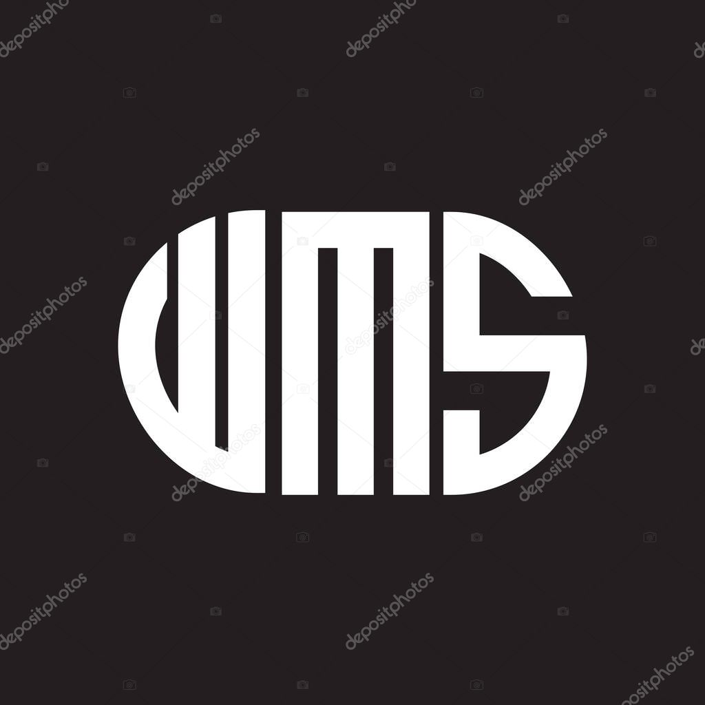 WMS letter logo design. WMS monogram initials letter logo concept. WMS letter design in black background.