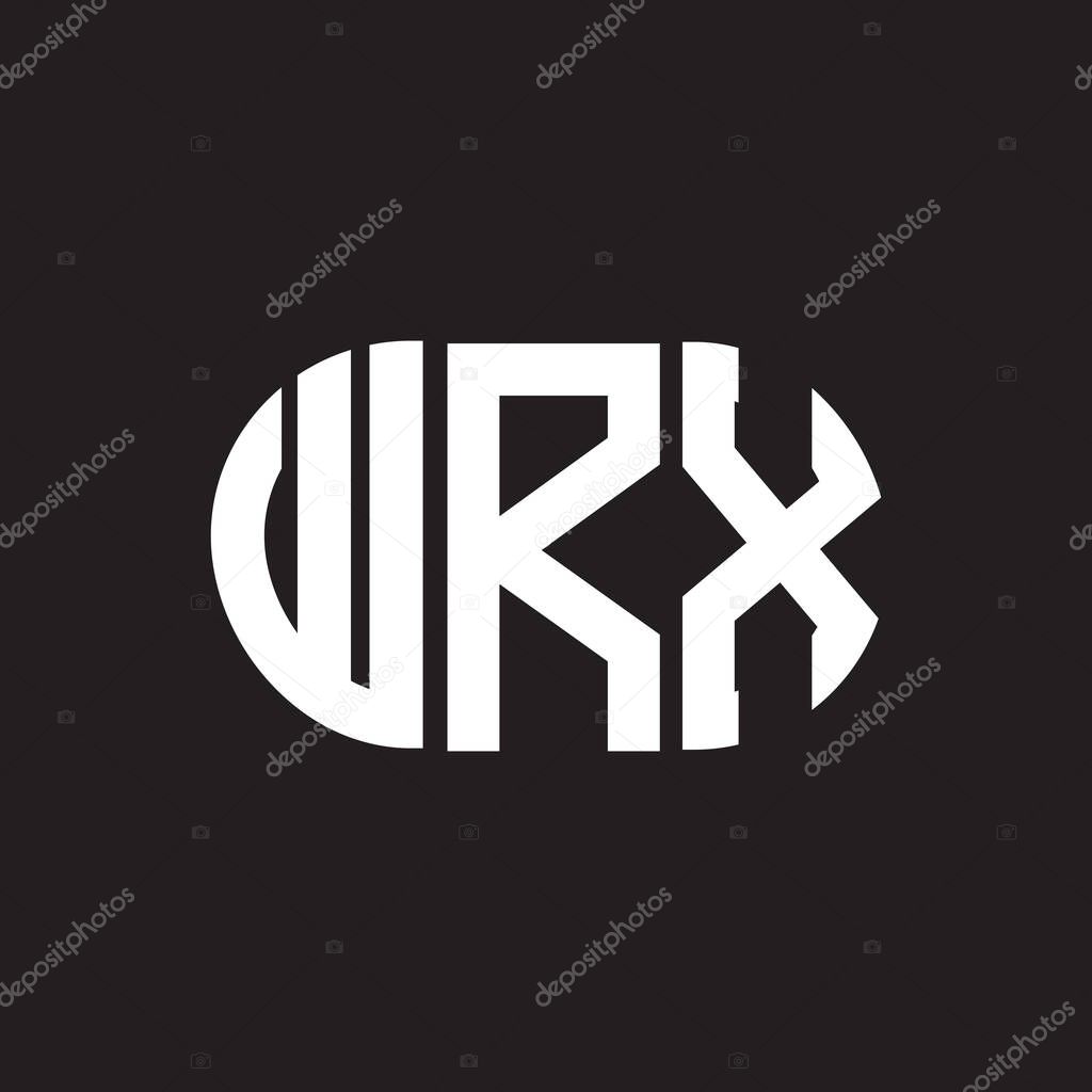 WRX letter logo design. WRX monogram initials letter logo concept. WRX letter design in black background.