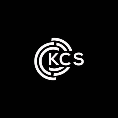KCS harf logosu tasarımı. KCS monogram harflerin baş harfleri logo kavramı. Siyah arkaplanda KCS harf tasarımı.