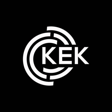 KEK harf logosu tasarımı. KEK monogram harflerin baş harfleri logo kavramı. Siyah arkaplanda KEK harf tasarımı.