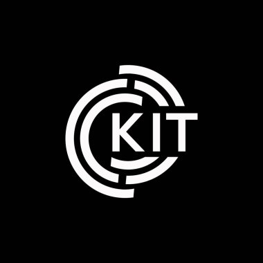 KIT mektup logosu tasarımı. KIT başharflerinin baş harfleri logo konsepti. Siyah arkaplanda KIT harf tasarımı.