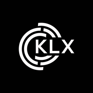 KLX harfli logo tasarımı. KLX monogram harflerin baş harfleri logo kavramı. Siyah arkaplanda KLX harf tasarımı.