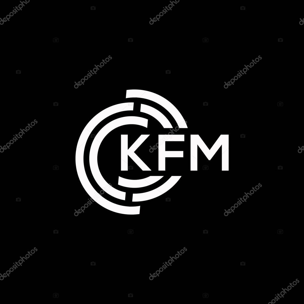 Diseño del logotipo de la letra KFM. KFM monograma iniciales letra logo