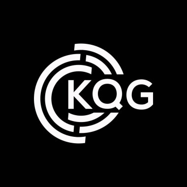 KQG harf logo tasarımı. KQG monogram harflerin baş harfleri logo kavramı. Siyah arkaplanda KQG harf tasarımı.