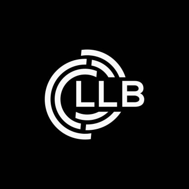 LLB harfli logo tasarımı. LLB monogram harflerin baş harfleri logo kavramı. LLB harf dizaynı siyah arkaplan.