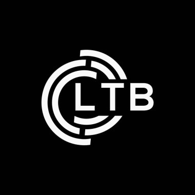 LTB harfli logo tasarımı. LTB monogram harflerin baş harflerinin logosu. Siyah arkaplanda LTB harf tasarımı.