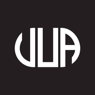 Siyah arka planda UUA harf logosu tasarımı. UUA yaratıcı harf logosu konsepti. UUA harf tasarımı.