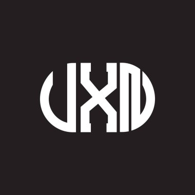 Siyah arkaplanda UXN harf logosu tasarımı. UXN yaratıcı harflerin baş harfleri logo kavramı. UXN harf tasarımı.