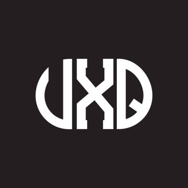 Siyah arka planda UXQ harf logosu tasarımı. UXQ yaratıcı harflerin baş harfleri logo kavramı. UXQ harf tasarımı.