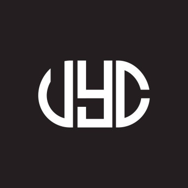 Siyah arka planda UYC harf logosu tasarımı. UYC yaratıcı harflerin baş harfleri logo kavramı. UYC harf tasarımı.