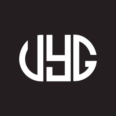Siyah arka planda UYG harf logosu tasarımı. UYG yaratıcı harflerin baş harfleri logo kavramı. UYG harf tasarımı.