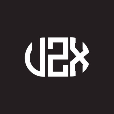 Siyah arkaplanda UZX harf logosu tasarımı. UZX yaratıcı harflerin baş harfleri logo kavramı. UZX harf tasarımı.