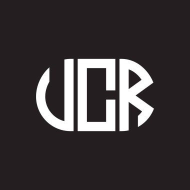 VCR harf logosu tasarımı. VCR monogram harflerin baş harfleri logo kavramı. Siyah arkaplanda VCR harf tasarımı.