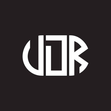 VDR harf logosu tasarımı. VDR monogram harflerin baş harfleri logo kavramı. Siyah arkaplanda VDR harf tasarımı.