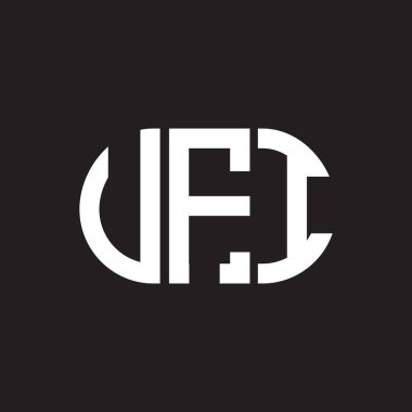 VFI harf logosu tasarımı. VFI monogram harflerin baş harfleri logo kavramı. Siyah arkaplanda VFI harf tasarımı.