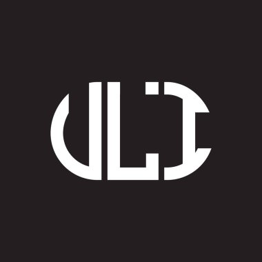VLI harf logosu tasarımı. VLI monogram harflerin baş harfleri logo kavramı. Siyah arkaplanda VLI harf tasarımı.
