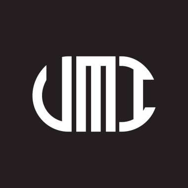 VMI harf logosu tasarımı. VMI monogram harflerin baş harfleri logo kavramı. Siyah arkaplanda VMI harf tasarımı.