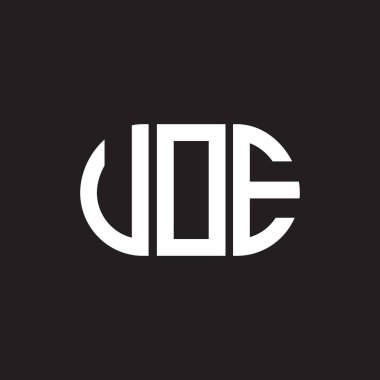 VOE harf logosu tasarımı. VOE başharflerin baş harfleri logo konsepti. Siyah arkaplanda VOE harf tasarımı.
