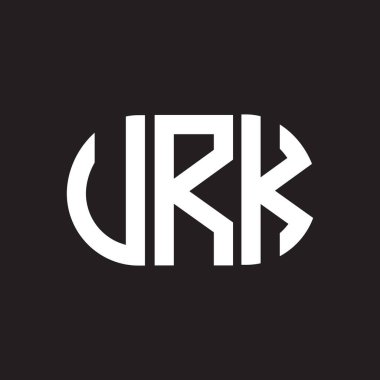 VRK harf logosu tasarımı. VRK monogram harflerin baş harfleri logo kavramı. Siyah arkaplanda VRK harf tasarımı.