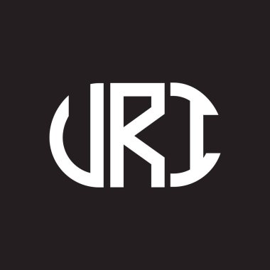 VRI harf logosu tasarımı. VRI monogram harflerin baş harfleri logo kavramı. Siyah arkaplanda VRI harf tasarımı.