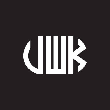 VWK mektup logosu tasarımı. VWK monogram harflerin baş harfleri logo kavramı. Siyah arkaplanda VWK harf tasarımı.