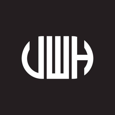 VWH mektup logosu tasarımı. VWH monogram harflerin baş harfleri logo konsepti. Siyah arkaplanda VWH harf tasarımı.