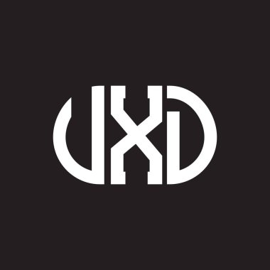 VXD harf logosu tasarımı. VXD monogram harflerin baş harfleri logo kavramı. Siyah arkaplanda VXD harf tasarımı.
