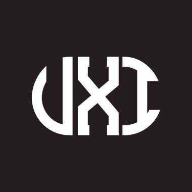 VXI harf logosu tasarımı. VXI monogram harflerin baş harfleri logo kavramı. Siyah arkaplanda VXI harf tasarımı.