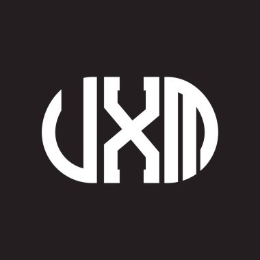 VXM harf logosu tasarımı. VXM monogram harflerin baş harfleri logo kavramı. Siyah arkaplanda VXM harf tasarımı.