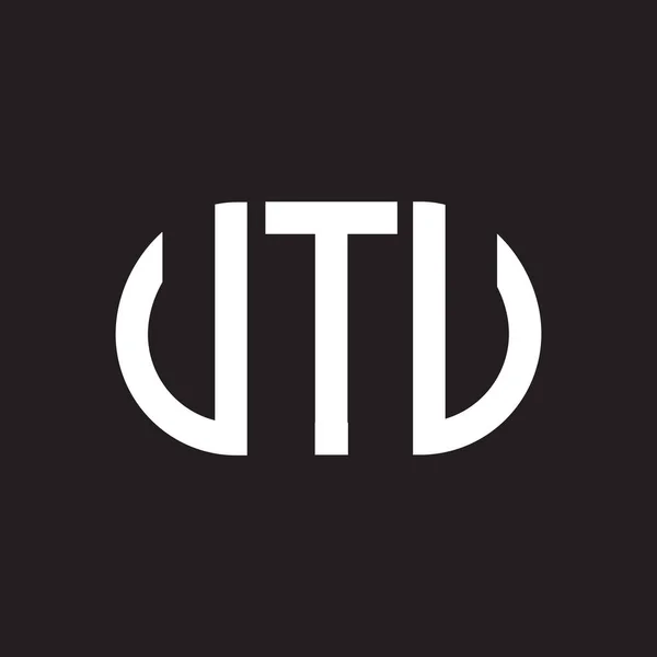 Utu Design Logotipo Letra Fundo Preto Utu Iniciais Criativas Conceito —  Vetores de Stock