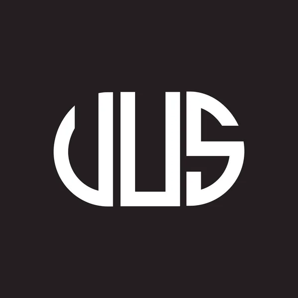 Σχεδιασμός Λογότυπου Γραμμάτων Uus Μαύρο Φόντο Δημιουργικά Αρχικά Uus Έννοια — Διανυσματικό Αρχείο