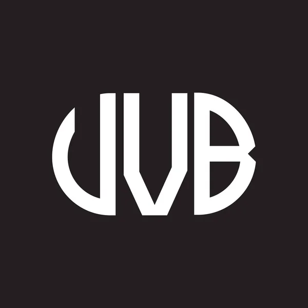 Diseño Del Logotipo Letra Uvb Sobre Fondo Negro Uvb Iniciales — Archivo Imágenes Vectoriales
