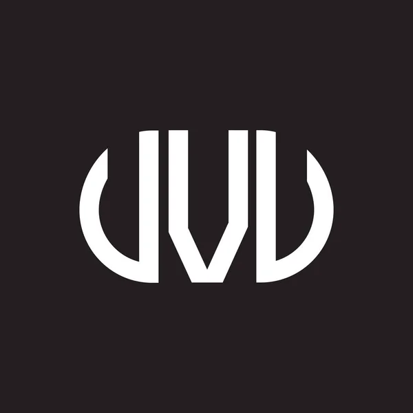 Diseño Del Logotipo Letra Uvv Sobre Fondo Negro Uvv Iniciales — Archivo Imágenes Vectoriales