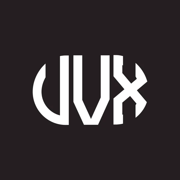 Siyah Arkaplanda Uvx Harf Logosu Tasarımı Uvx Yaratıcı Harflerin Baş — Stok Vektör
