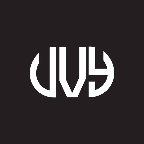 Uvy Lettre Logo Design Sur Fond Noir Uvy Initiales Créatives — Image vectorielle