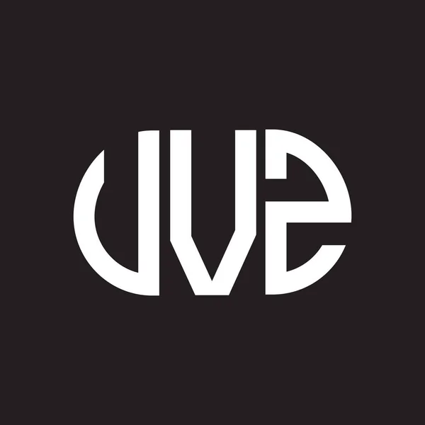 Uvz Brev Logotyp Design Svart Bakgrund Uvz Kreativa Initialer Brev — Stock vektor