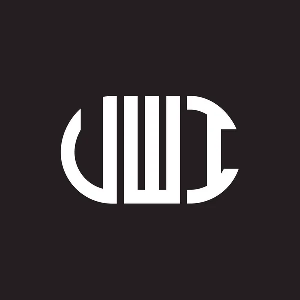 Uwi Letter Logo Design Black Background Uwi Creative Initials Letter — Stock Vector