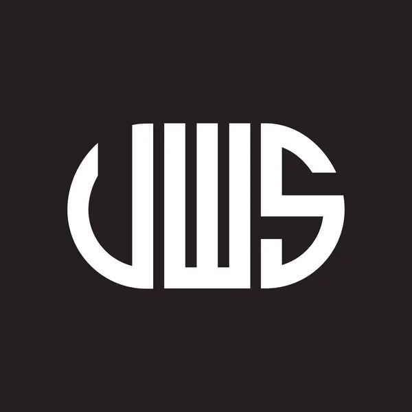 Uws Letter Logo Design Black Background Uws Creative Initials Letter — Stock Vector