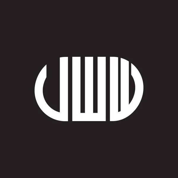 Uww Písmeno Logo Design Černém Pozadí Uww Kreativní Iniciály Koncept — Stockový vektor