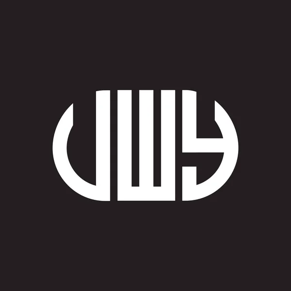 Uwy Carta Logotipo Design Fundo Preto Uwy Criativo Iniciais Letra — Vetor de Stock