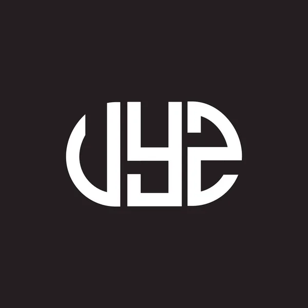 Uyz Brev Logotyp Design Svart Bakgrund Uyz Kreativa Initialer Brev — Stock vektor