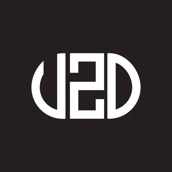 Uzo Brev Logotyp Design Svart Bakgrund Uzo Kreativa Initialer Brev — Stock vektor