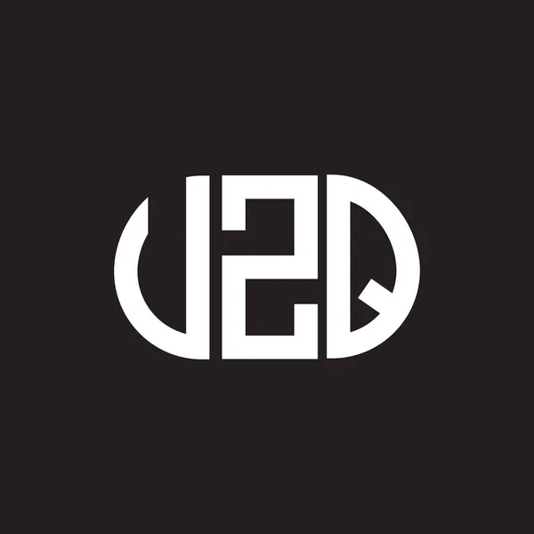Diseño Del Logotipo Letra Uzq Sobre Fondo Negro Uzq Iniciales — Vector de stock