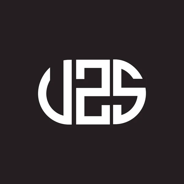Diseño Del Logotipo Letra Uzs Sobre Fondo Negro Uzs Iniciales — Vector de stock