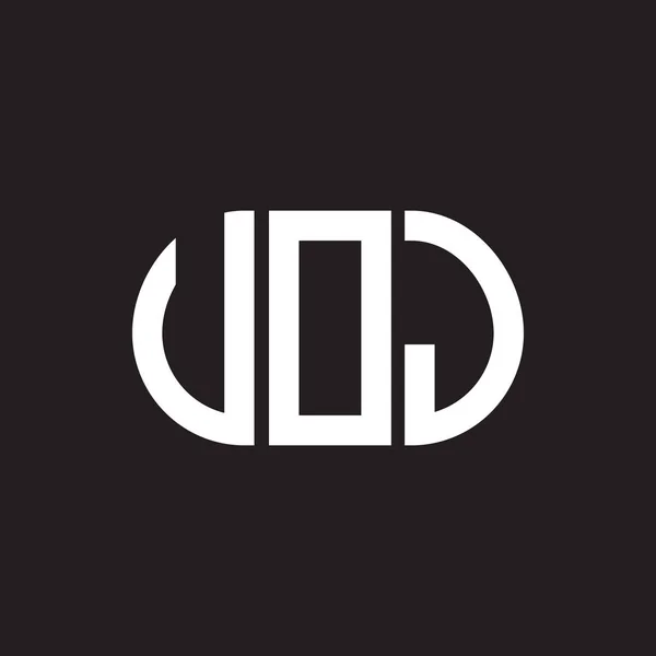 Vojの手紙のロゴデザイン Vojモノグラムイニシャルレターロゴコンセプト 黒を基調としたVojレターデザイン — ストックベクタ
