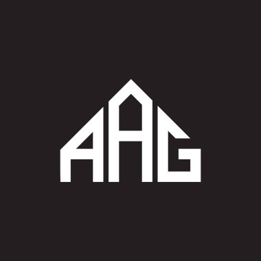AAG harfli logo tasarımı. AAG monogram harflerin baş harfleri logo kavramı. Siyah arkaplanda AAG harf tasarımı.