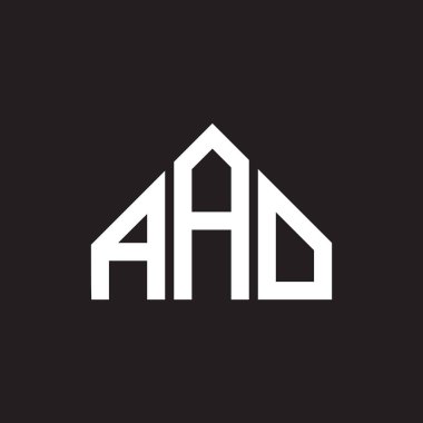 AAO mektup logosu tasarımı. AAO monogram harflerin baş harfleri logo kavramı. Siyah arkaplanda AAO harf tasarımı.