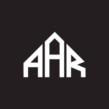 AAR harfi logo tasarımı. AAR monogram harflerin baş harfleri logo kavramı. Siyah arkaplanda AAR harf tasarımı.