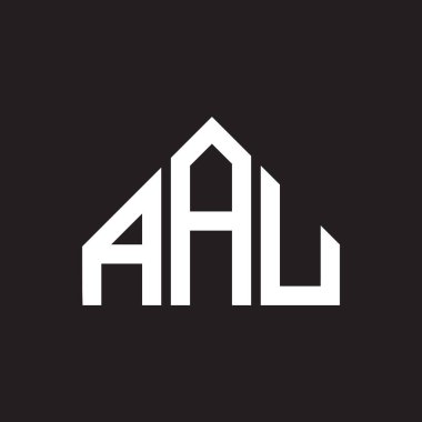 AAU mektup logosu tasarımı. AAU monogram harflerin baş harfleri logo kavramı. Siyah arkaplanda AAU harf tasarımı.